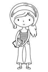 Teenager girl cartoon design vector illustrator