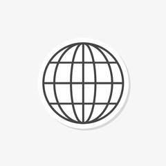 Web globe sticker isolated on white background. Web globe icon in trendy design style
