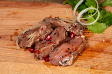 Raw pork kebab