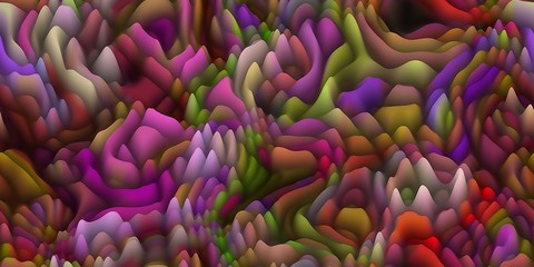 Smooth waxy spikes like melted wax or coral or organic surfac