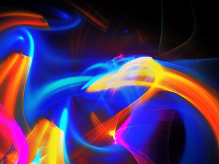 blue abstract fractal background 3d rendering illustration