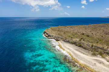 Aerial view over area Playa Largu - Curaçao/Caribbean /Dutch Antilles
