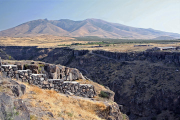 View canyon river, near monastery Hovhannavank located in the village of Ohanavan in the Aragatsotn Province of Armenia