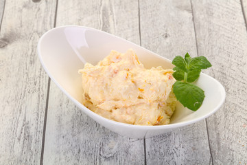 Curd with dry apricot