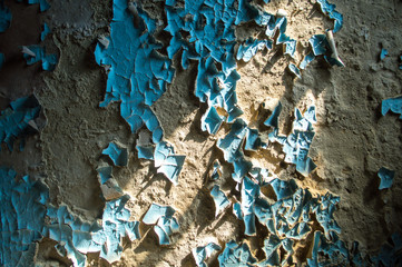 old buildings painted with shabby moss-covered walls crumble from time