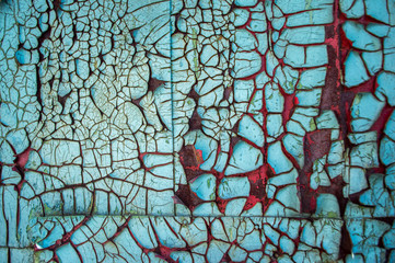 old buildings painted with shabby moss-covered walls crumble from time