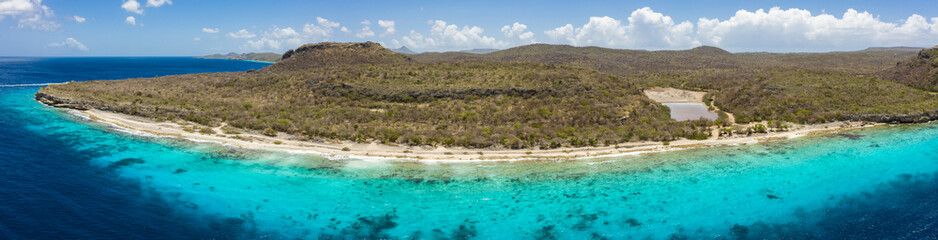 Aerial view over area Playa Largu - Curaçao/Caribbean /Dutch Antilles