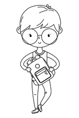 Teenager boy cartoon design vector illustrator
