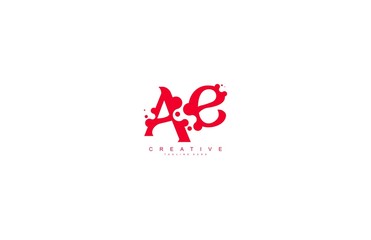 creative letter AE with dots shape trendy abstract logo design