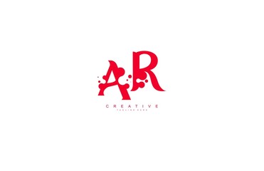 creative letter AR with dots shape trendy abstract logo design