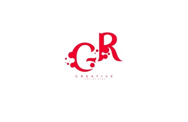 creative letter GR with dots shape trendy abstract logo design