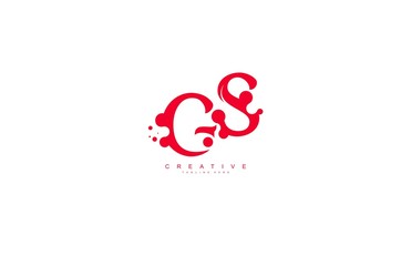 creative letter GS with dots shape trendy abstract logo design