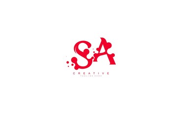 creative letter SA with dots shape trendy abstract logo design