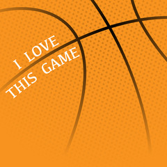 Orange basketball background with white slogan text