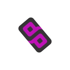 Square with Letter dp logo design vector