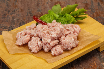 Homemade pork minced meat for cooking