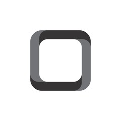 3D Square logo design vector