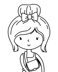 Teenager girl cartoon design vector illustrator