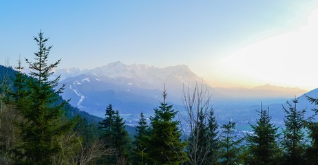 Alpenpanorama Blaue Stunde Abends Alpen