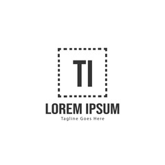 Initial TI logo template with modern frame. Minimalist TI letter logo vector illustration