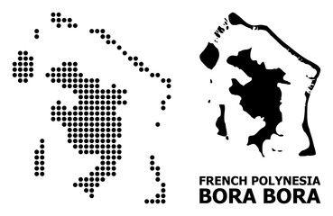 Pixelated Pattern Map of Bora-Bora - obrazy, fototapety, plakaty