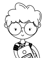 Teenager boy cartoon design vector illustrator