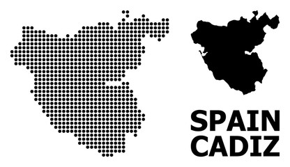 Fototapeta premium Dotted Pattern Map of Cadiz Province