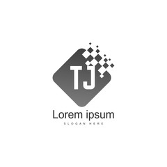 Initial TJ logo template with modern frame. Minimalist TJ letter logo vector illustration
