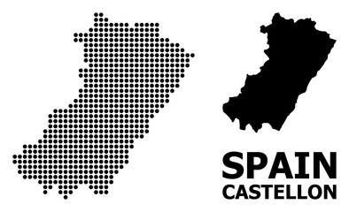 Obraz premium Pixelated Pattern Map of Castellon Province