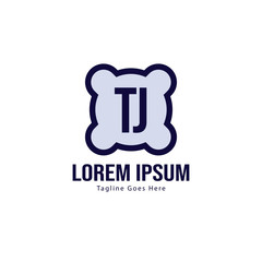 Initial TJ logo template with modern frame. Minimalist TJ letter logo vector illustration