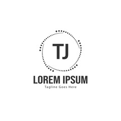 Initial TJ logo template with modern frame. Minimalist TJ letter logo vector illustration