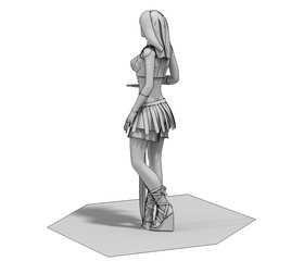 warrior woman character, 3D rendering, illustration
