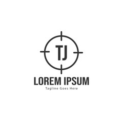 Initial TJ logo template with modern frame. Minimalist TJ letter logo vector illustration