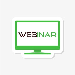 PC with text Webinar on the screen sticker