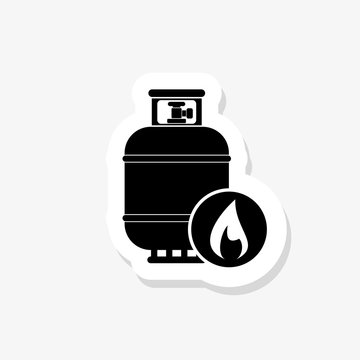 Gas Bottle Sticker. Gas Bottle Icon For Web