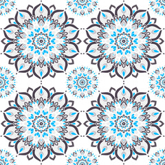 Seamless pattern with mandalas