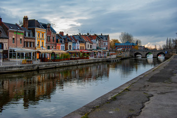 Fototapeta na wymiar Beautiful houses in Amiens, France