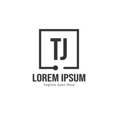 Initial TJ logo template with modern frame. Minimalist TJ letter logo vector illustration