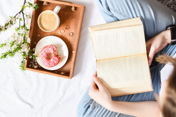 Spring breakfast in bed