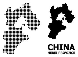 Fototapeta na wymiar Dotted Mosaic Map of Hebei Province