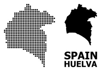 Dotted Mosaic Map of Huelva Province