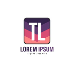 Initial TL logo template with modern frame. Minimalist TL letter logo vector illustration