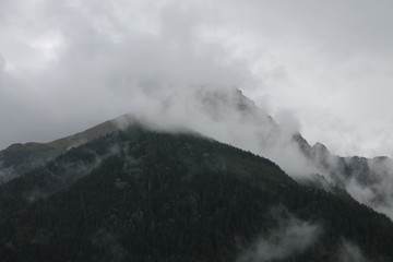 clouds over mountains