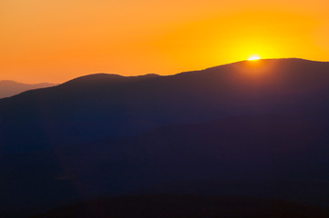 Sunset over the Green Mountains, Stowe, Vermont, USA
