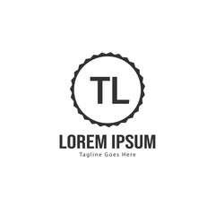 Initial TL logo template with modern frame. Minimalist TL letter logo vector illustration