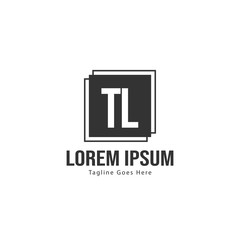 Initial TL logo template with modern frame. Minimalist TL letter logo vector illustration