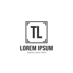Initial TL logo template with modern frame. Minimalist TL letter logo vector illustration