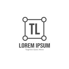 Initial TL logo template with modern frame. Minimalist TL letter logo vector illustration