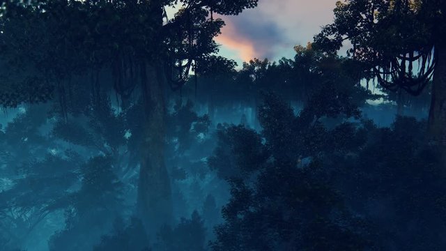 Flight through a magical forest, 4k