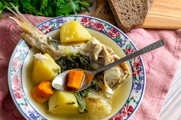 Ready meals. The fish soup.